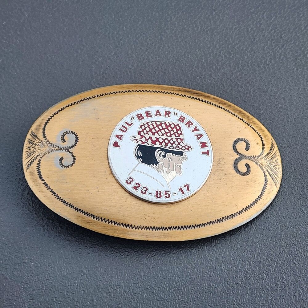 Vintage Paul "Bear" Bryant 323-85-17 Commemorative Belt Buckle Alabama Football